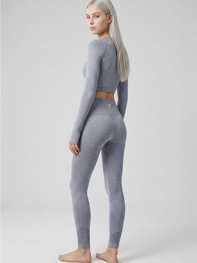 Gym Shark Full Length Seamless High-Waist Leggings in Light Lavender Gray